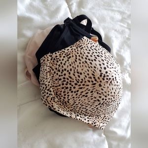 Auden Leopard Print and Black Bra Set